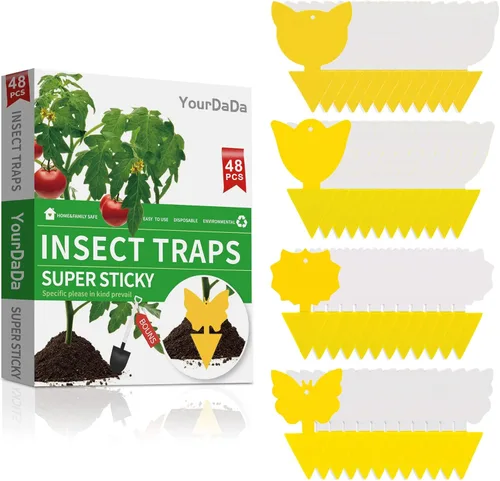 Vista 8 de 40 trampas amarillas de 5 formas amarillas extremadamente adhesivas para mosquitos de hongos, moscas de la fruta, mosca, mosca blanca, trampas