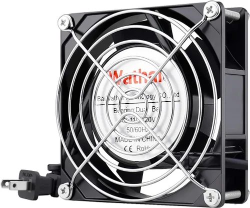 Wathai Ventilador axial de alimentación de CA 110 V 120 V 3.622 in 3.543 in x 0.984 in doble bola de metal para bricolaje ventilación proyectos de