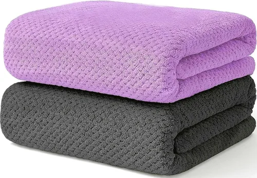 Juego de 2 Toallas de Baño, Juego de Toallas de Baño Waffle, Súper Suaves, Altamente Absorbentes, Toallas Resistentes de Secado Rápido para Baño,