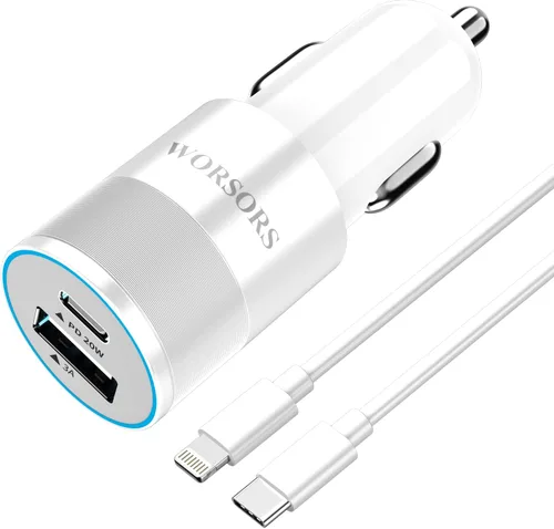 Vista 8 de Worsors Cargador rápido USB C de 35 W para automóvil [certificado Apple MFi] compatible con iPhone 14 Pro/14 Pro Max/14+/13/12/11/Mini/XS/XR/8, Rosa