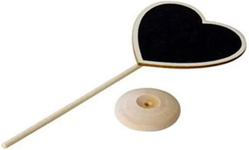 Vista 5 de Mini pizarra de tiza 3 piezas carteles colgantes tarjeta de tablero de mensajes con soporte para letreros de comida menú de números de mesa