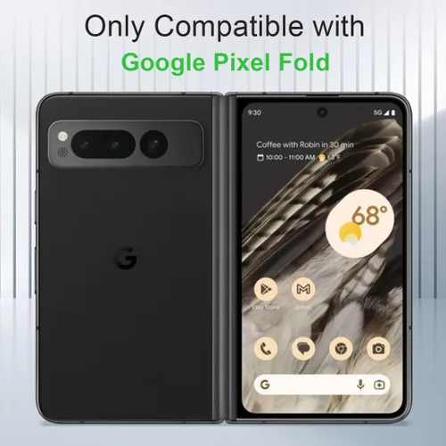 Vista 2 de KEZiHOME Funda para Google Pixel Fold, piel auténtica [bloqueo RFID] Funda tipo cartera con ranuras para tarjetas, soporte para teléfono con tapa