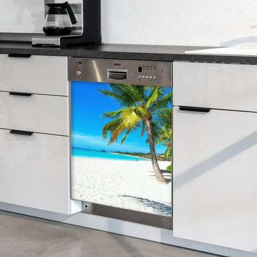 Vista 9 de Cubierta magnética para lavavajillas, Paradise Beach on a Tropical Island, calcomanías magnéticas para refrigerador, cubierta decorativa