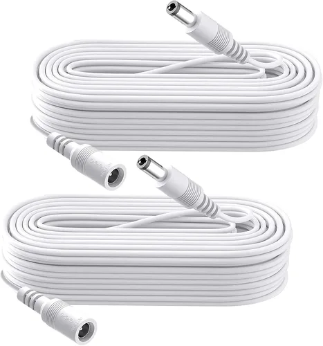 Vista 9 de Security-01 Cable de extensión de alimentación CC de 6.6 pies de 6.6 ft, 0.217 in x 0.083 in, para cámara de CCTV, cámara IP WiFi, DVR/tira LED
