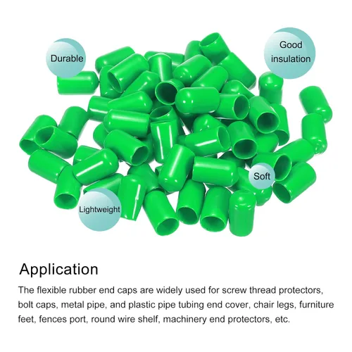 Vista 4 de MECCANIXITY 50 tapas de goma de 1/2 pulgada (0.472 in), protector de rosca de vinilo de PVC, tapas redondas de alambre para perno de tornillo, tubo