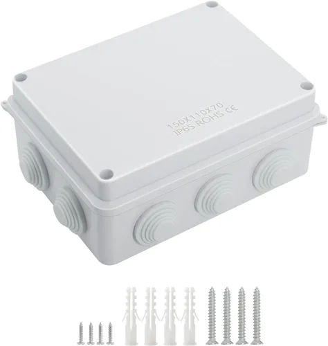 Vista 19 de LeMotech - Caja de derivación universal de plástico ABS resistente al polvo, resistente al agua, IP65, color blanco