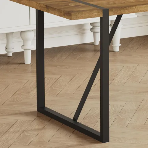 Vista 6 de Mesa de Comedor para 4-6, Mesa de Cocina de 55'', Mesas de Cocina y Comedor, Mesa de Comedor de Madera MDF con Patas de Metal para Sala de Estar