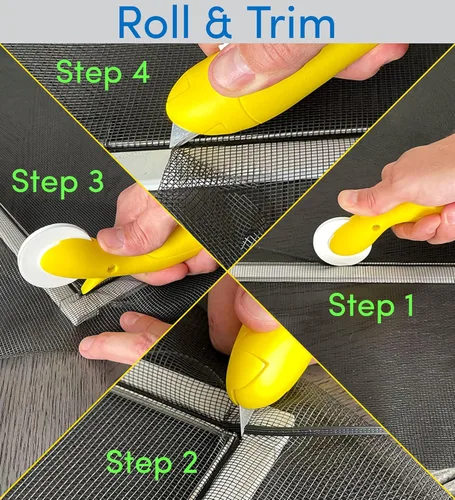 Vista 9 de Herramienta para rodar pantallas: una herramienta imprescindible para instalar pantallas de ventanas y puertas, rodillo estriado con mango