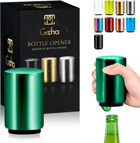 Vista 12 de GOCHA Abrebotellas magnético de cerveza con receptor automático de tapa – Dispositivo de empuje de acero inoxidable, herramienta de barra con una