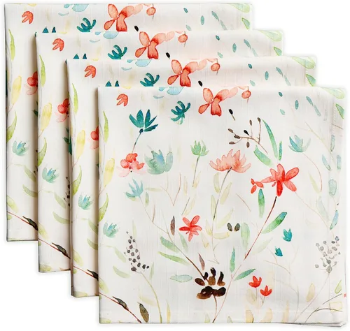Vista 70 de Maison d' Hermine Juego de 4 servilletas de tela 100% algodón, suaves y duraderas, servilletas cuadradas reutilizables para uso diario, lavables
