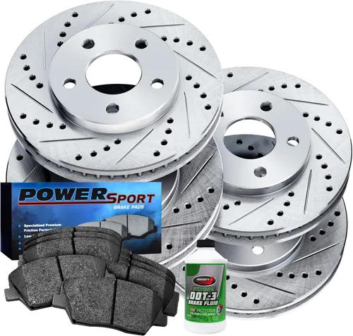 BRAKELABS POWERSPORT Juego de frenos y rotores traseros | Pastillas de freno traseras| Rotores y pastillas de freno|Pastillas y rotores de freno