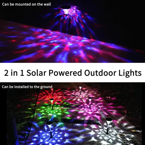 Vista 6 de Luces solares para caminos al aire libre impermeables que cambian de color paquete de 6 luces solares dinámicas superbrillantes luces LED
