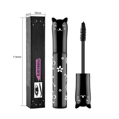 Vista 6 de 2 PCS Máscara de pestañas de ojo de gato púrpura - Maquillaje de color impermeable, secado rápido, pestañas rizadas, alargamiento del ojo