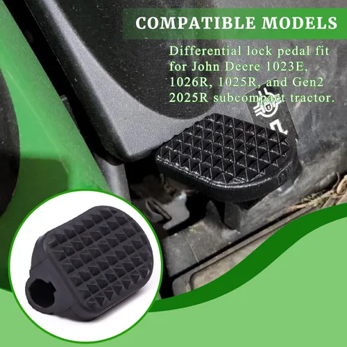 Vista 4 de Pedal de bloqueo diferencial compatible con John Deere 1023E 1026R 1025R y Gen2 2025R Subcompacto Tractor Lock Clasp Reemplazo Engage Disengage