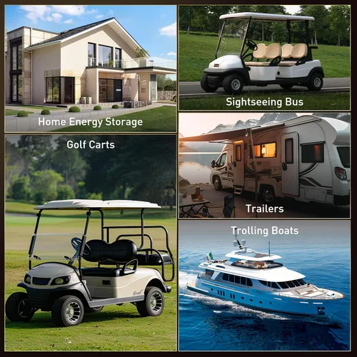 Vista 7 de 36V 105Ah LiFePO4 - Batería para carrito de golf, BMS inteligente de 200A integrado, aplicación móvil, batería de litio recargable de más de 5000