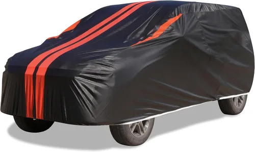 Vista 13 de Funda impermeable para automóvil para todo tipo de clima, 6 capas para automóviles, cubierta exterior completa con cremallera, cubierta exterior