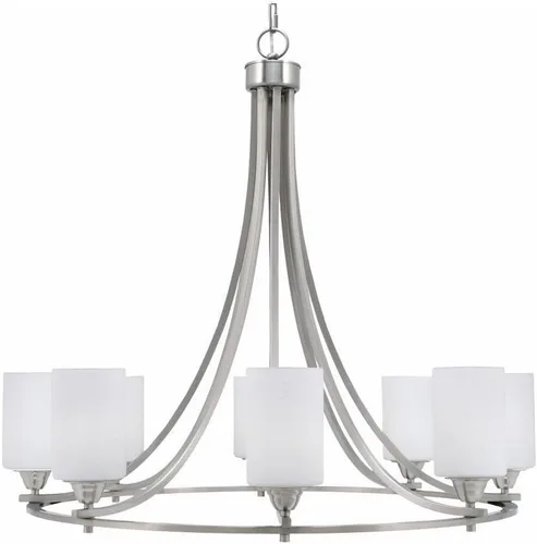 Vista 19 de Toltec Lighting 3408-BN-300 Paramount - Lámpara de araña de 8 luces elevadas, 31 pulgadas de alto y 31.25 pulgadas de ancho, color acabado: níquel