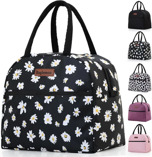 Vista 19 de Bolsa de almuerzo aislada Baglemon para mujer y hombre, contenedores de almuerzo reutilizables de alta capacidad para trabajo y picnic