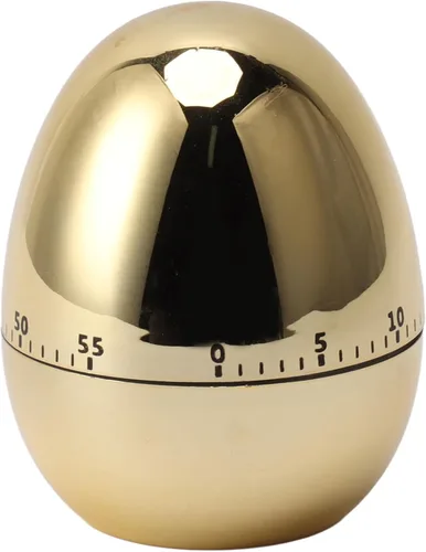 Egg Shaped 60 Minute Mechanical Kitchen Timer Manual Cooking Timer for Cooking Baking Study (Gold)