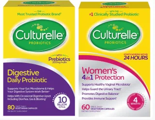 Culturelle Cápsulas probióticas diarias para hombres y mujeres, cepa probiótica más estudiada clínicamente, la salud digestiva e intestinal apoya la