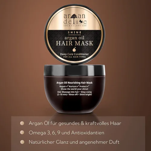 Vista 2 de Argan Deluxe Mascarilla para el cabello y el cuero cabelludo rejuvenecedor acondicionador profundo, 8.5 fl oz