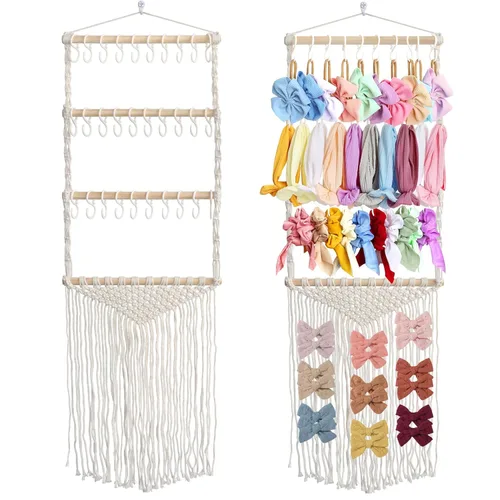 ALinmo Soporte para diadema organizador de lazos para el cabello para niñas, diademas de bebé, accesorios para el cabello, organizador de