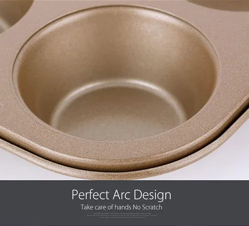 Vista 5 de Molde antiadherente para magdalenas de acero al carbono de 6 tazas