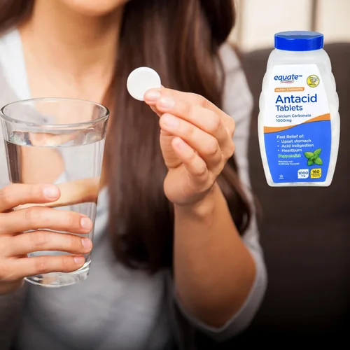 Vista 7 de Equate Ultra Strength - Tabletas masticables antiácidos de menta, 1000 mg, 160 unidades, paquete de 02, 320 en total + pegatina me Gusta
