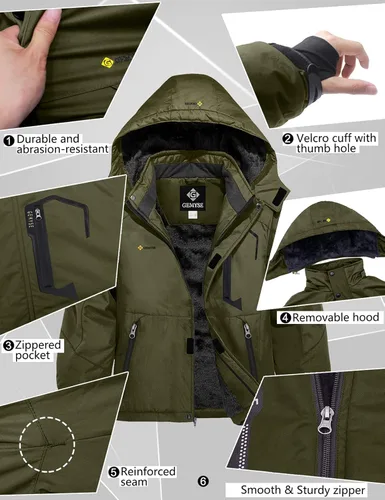 Vista 6 de Chaqueta de esquí impermeable para niño con capucha GEMYSE