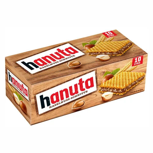 Vista 4 de Obleas Ferrero Hanuta rellenas de crema de avellanas (caja de 10 piezas)