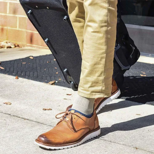 Vista 6 de OrthoSleeve - Calcetines de compresión de grado médico para hombres y mujeres, 15-20 mmHg (L, bronceado)