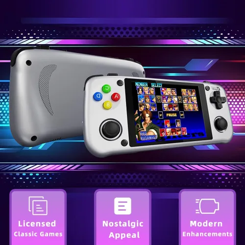 Vista 5 de Unico Handheld Game Console, Portable Pocket Player, Pre-Loaded 40 SNK Classic Games, Including King of Fighters, Metal Slug, etc., 4" IPS Screen