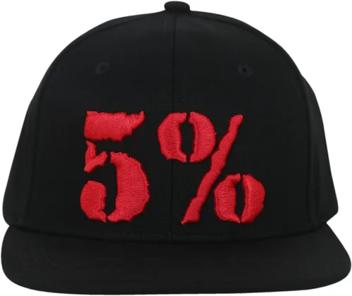5% Nutrition Gorra de camionero Flexfit Snapback negra y roja para hombres y mujeres