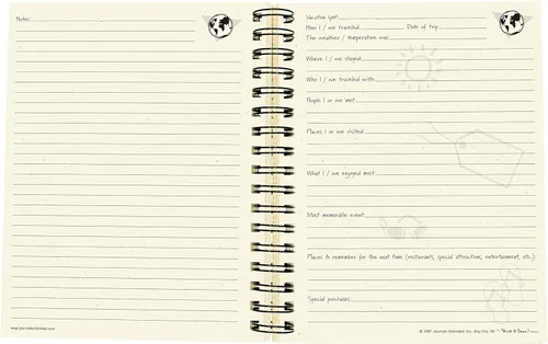 Vista 6 de Write it Down Series by Journals Unlimited, Guided Journal, Vacaciones, The Traveler's Journal, tamaño completo 7.5 x 9 pulgadas, tapa dura