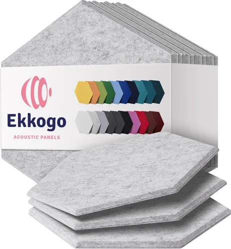 Vista 62 de Paquete de 12 paneles acústicos con aislamiento de sonido para paredes 12 x 12 x 0.4 pulgadas Paneles decorativos para amortiguación de sonido