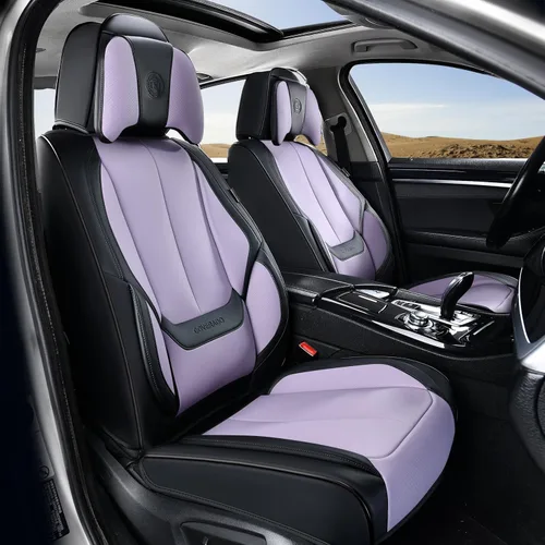 Vista 58 de Coverado Fundas de asiento de automóvil, fundas de asiento delantero, funda de asiento de automóvil beige, protector de asiento de automóvil