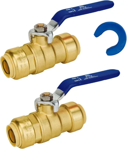 Vista 15 de Válvula de Bola de Cierre de 1 Pulgada, Válvula de Bola de 1 Pulgada SUNGATOR, Accesorios de Conexión a Presión para Cierre de Agua con Manija Azul