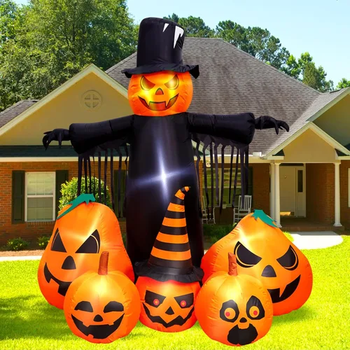 Vista 2 de Max Fun 7FT Halloween Inflatables Pumpkin Decorations with LED Build-in Halloween Yard Decoration Blow Up Inflatables for Outdoor Indoor Garden Lawn