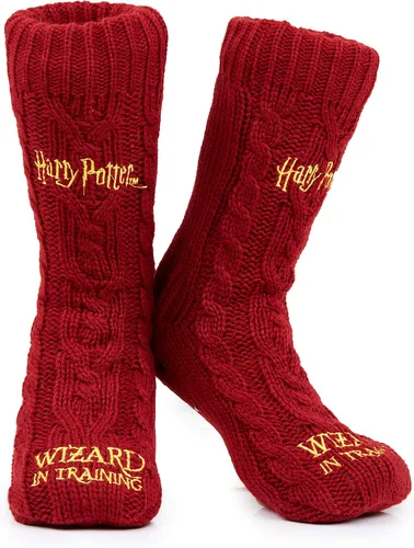 Harry Potter Regalos para mujeres y adolescentes, calcetines pantuflas, talla 4-9, calcetines antideslizantes con forro polar, suaves, cálidos y
