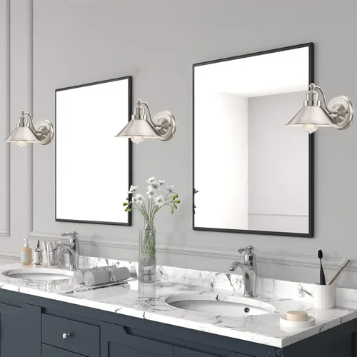 Vista 8 de Kira Home Welton - Aplique de pared industrial moderno de 8.5 pulgadas, acabado de níquel cepillado