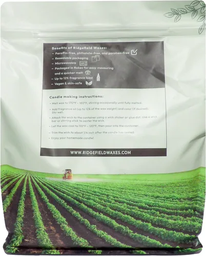 Vista 8 de Ridgefield Waxes Fragancia mejorada y acabado RS-102 cera de soja totalmente natural para hacer velas (5 libras)