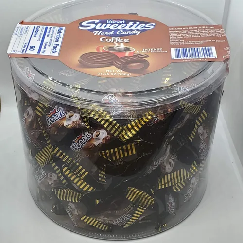 Bonart Sweeties Coffee Hard Candy Center - Caja de tubo de 26.46 oz con relleno Halal