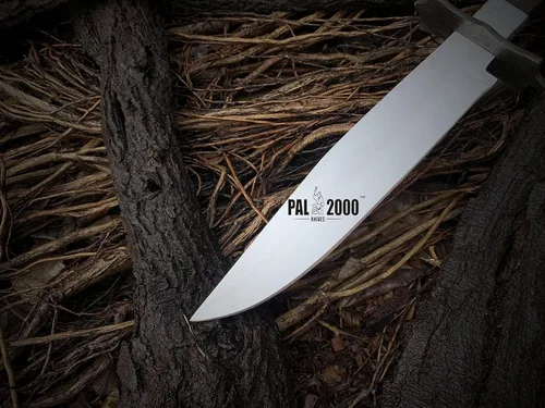 Vista 6 de PAL 2000 KNIVES Cuchillo Bowie hecho a mano de acero al carbono de 17 pulgadas - mango de madera rosa con funda 6057