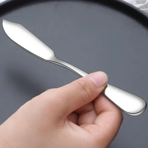 Vista 6 de AOOSY Cuchillo de mantequilla, cuchillo de queso, lenguado Dover arenques ahumados para desayuno, lindos mini cuchillos de cocina de acero