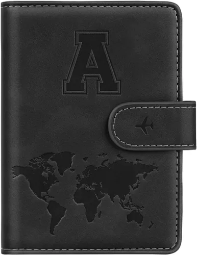 Funda para Pasaporte Personalizada con Letra de la A a la Z, Billetera de Viaje con Bloqueo RFID, Funda para Pasaporte, Estuche para Pasaporte,