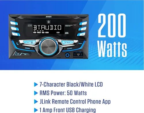 Vista 2 de JENSEN MPR420 - Estéreo de coche con pantalla LCD de 7 caracteres doble DIN Llamadas manos libres Bluetooth y transmisión de música Asistente