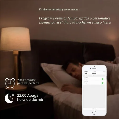 Vista 4 de Interruptor de luz inteligente WiF de 3 bandas compatible con Alexa y Google Home requiere cable neutro, control de aplicación y cronograma