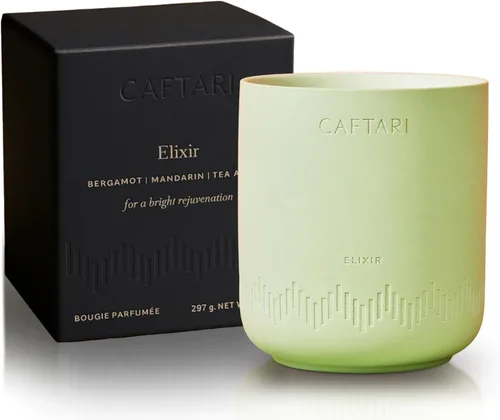 Vista 10 de Caftari Vela de aromaterapia de lujo Aroma de jazmín, tuberosa y neroli 60 horas de combustión Cera de soja de coco limpio Vela vegana