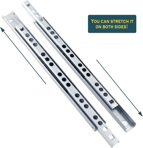 Vista 3 de Uenhoy 1 par de correderas de cajón de 7.16 pulgadas de extensión completa, riel deslizante, rodamiento de bolas, correderas de cajón de dos vías