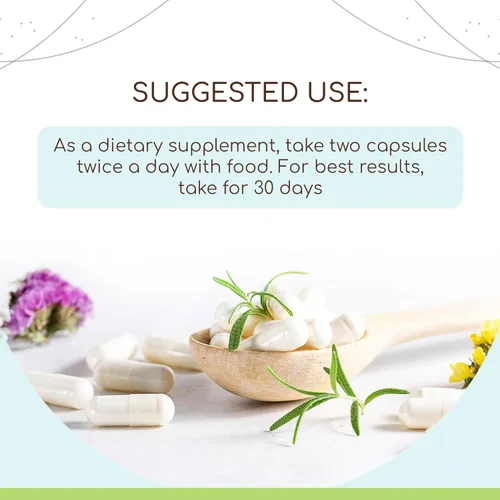 Vista 2 de HerbEra Hibiscus USDA Organic 120 Cápsulas Suplemento de hierbas naturales Cápsulas vegetarianas orgánicas certificadas e hibisco orgánico